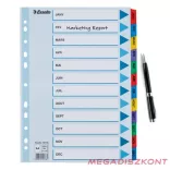 Regiszter ESSELTE Mylar A/4 laminált karton Jan-Dec