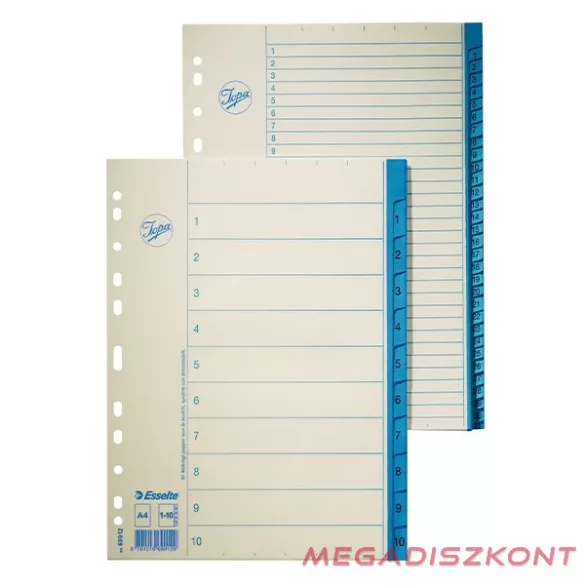 Regiszter ESSELTE A/4 karton 1-10