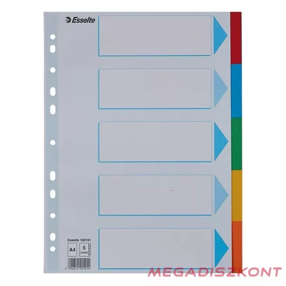 Regiszter ESSELTE Standard A/4 karton 5 részes