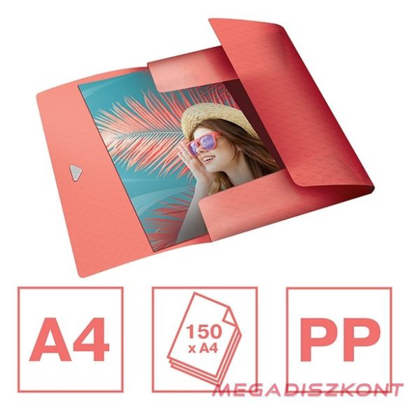 Gumis mappa ESSELTE Colour Breeze A/4 PP 15 mm korall