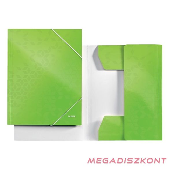 Gumis mappa LEITZ Wow A/4 karton 15 mm zöld