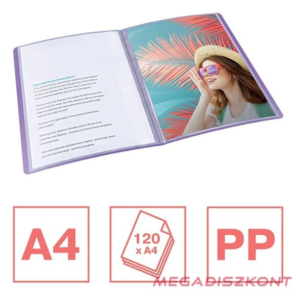 Iratvédő mappa ESSELTE Colour Breeze A/4 60 zsebes levendula
