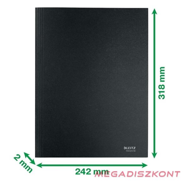 Iratgyűjtő LEITZ Recycle  A/4 3 pólyás karton fekete