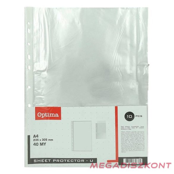 Lefűzhető genotherm OPTIMA A/4 40 mikron narancsos 10 darabos