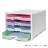 Irattartó HAN Impuls A4/C4 4 fiókos pasztell nyitott fiókkal fehér