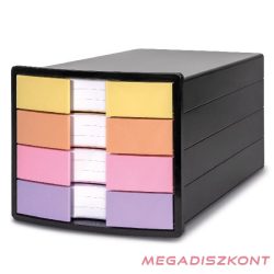   Irattartó HAN Impuls A4/C4 4 fiókos pasztell zárt fiókkal fekete