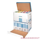 Archiváló konténer dobozoknak DONAU 555x370x315 mm felfelé nyíló tetővel kék