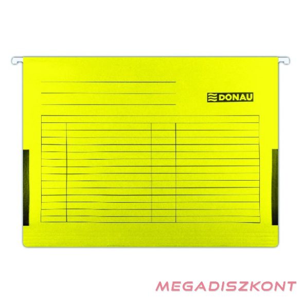 Függőmappa oldalvédelemmel DONAU A/4 karton sárga 25 darabos