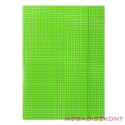 Gumis mappa DONAU A/4 karton kockás zöld