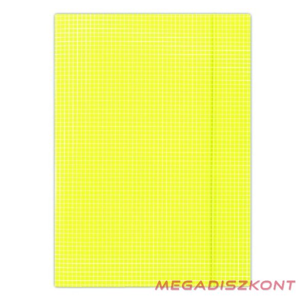 Gumis mappa DONAU A/4 karton kockás sárga