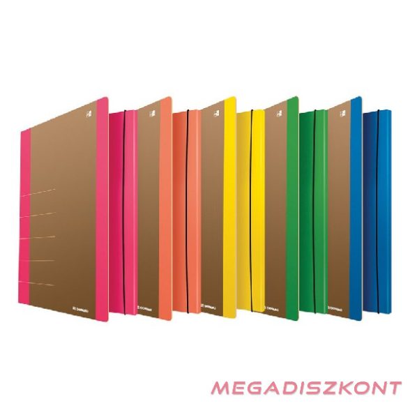 Gumis mappa DONAU Life A/4 karton neon sárga-barna