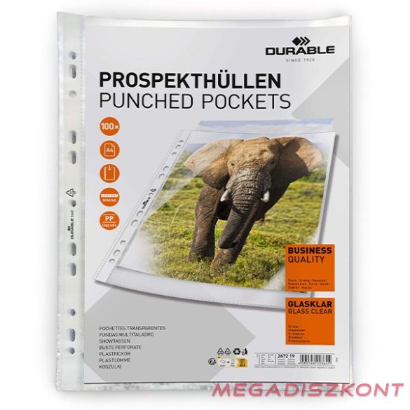 Lefűzhető genotherm DURABLE PP A/4 víztiszta 48 mikron 100 darabos