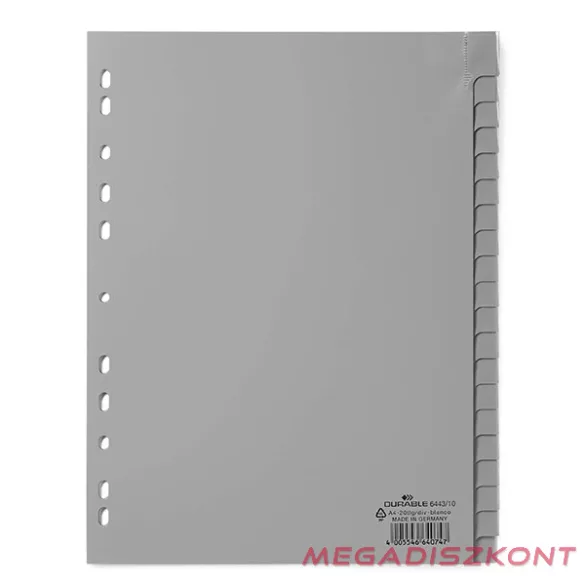 Regiszter DURABLE műanyag A/4 1-20 részes szürke