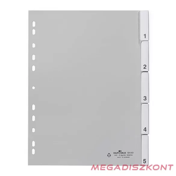Regiszter DURABLE műanyag A/4 1-5 részes szürke