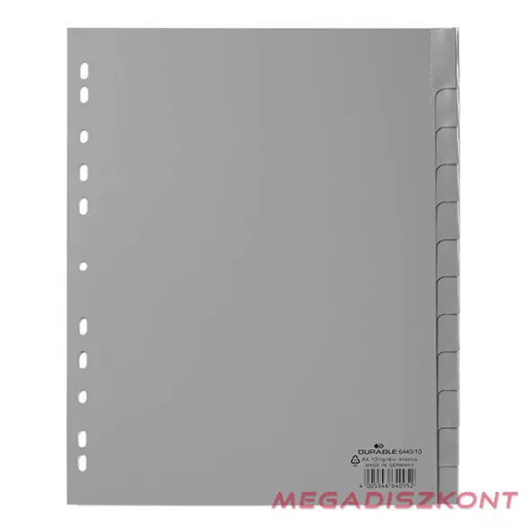 Regiszter DURABLE műanyag A/4 maxi Jan-Dec 12 részes szürke