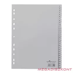   Regiszter DURABLE műanyag nyomtatott A/4 1-31 részes szürke