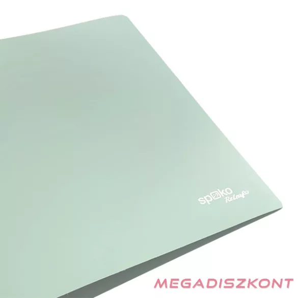 Gyűrűskönyv SPOKO ReLeaf PP A/4 35 mm 4 gyűrű SoftTouch menta zöld