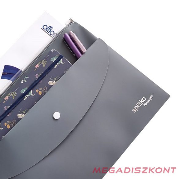 Irattasak SPOKO ReLeaf PP A/4 cipzáras és A/5 patentos SoftTouch szürke