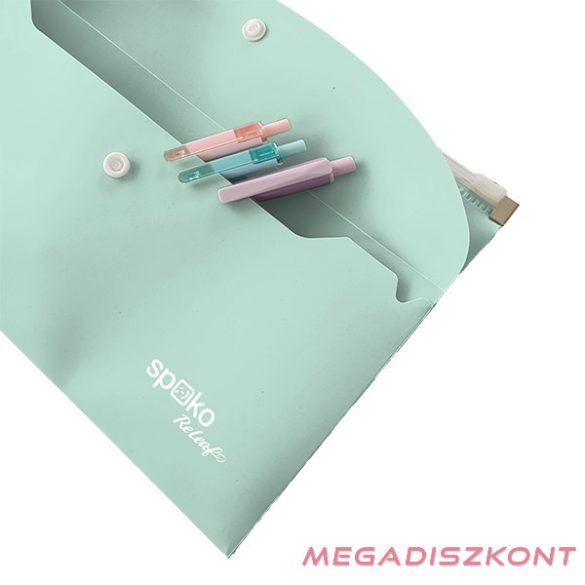 Irattasak SPOKO ReLeaf PP A/5 cipzáras és DL patentos SoftTouch menta zöld