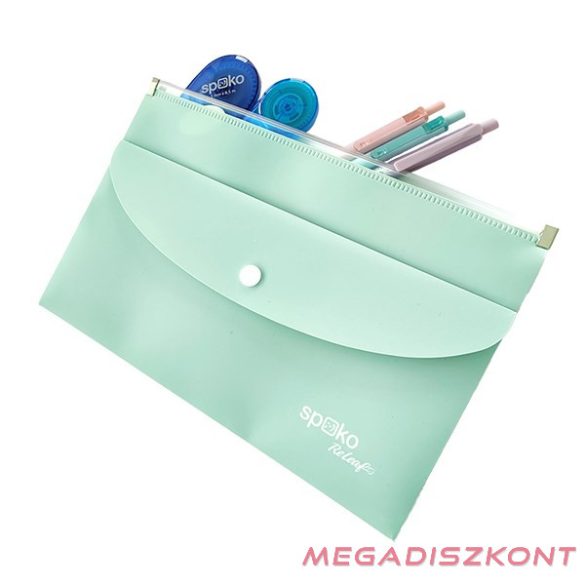Irattasak SPOKO ReLeaf PP A/5 cipzáras és DL patentos SoftTouch menta zöld