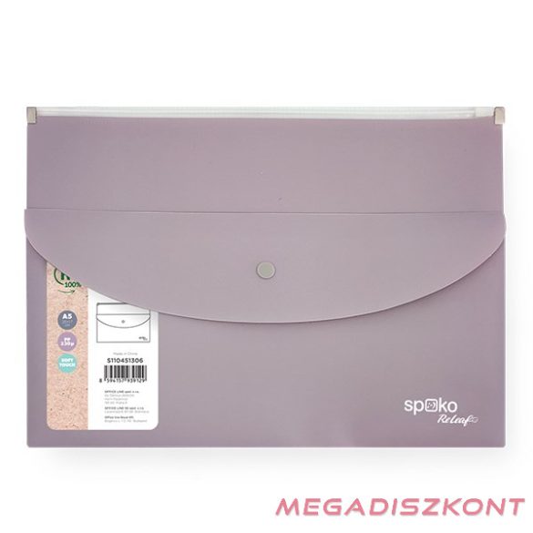 Irattasak SPOKO ReLeaf PP A/5 cipzáras és DL patentos SoftTouch lila