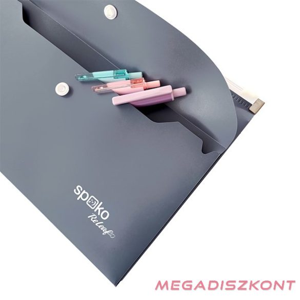 Irattasak SPOKO ReLeaf PP A/5 cipzáras és DL patentos SoftTouch szürke