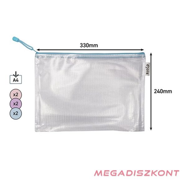 Irattasak DJOIS A/4 cipzáras pasztell színekben