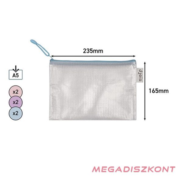 Irattasak DJOIS A/5 cipzáras pasztell színekben