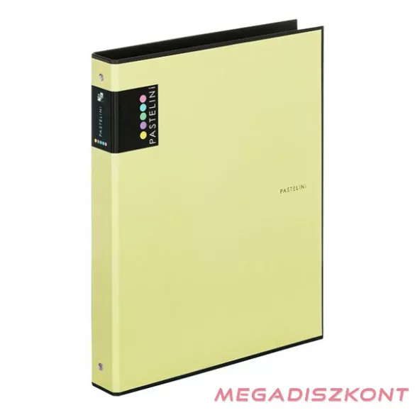 Gyűrűskönyv PASTELINI A/4 4 gyűrű PP 40mm sárga