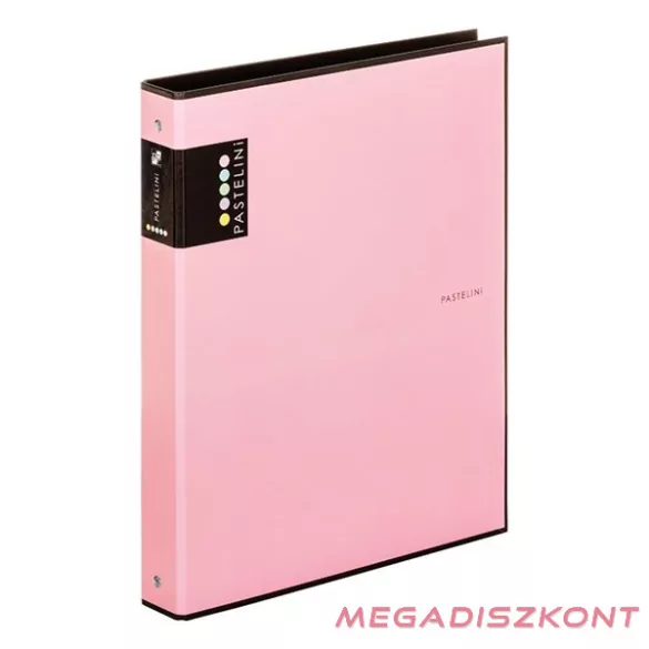 Gyűrűskönyv PASTELINI A/4 4 gyűrű PP 40mm pink