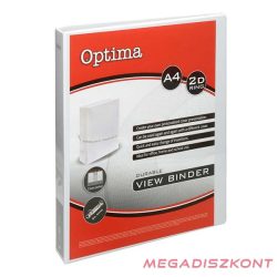 Gyűrűskönyv OPTIMA panorámás A/4 2 gyűrű 25mm fehér