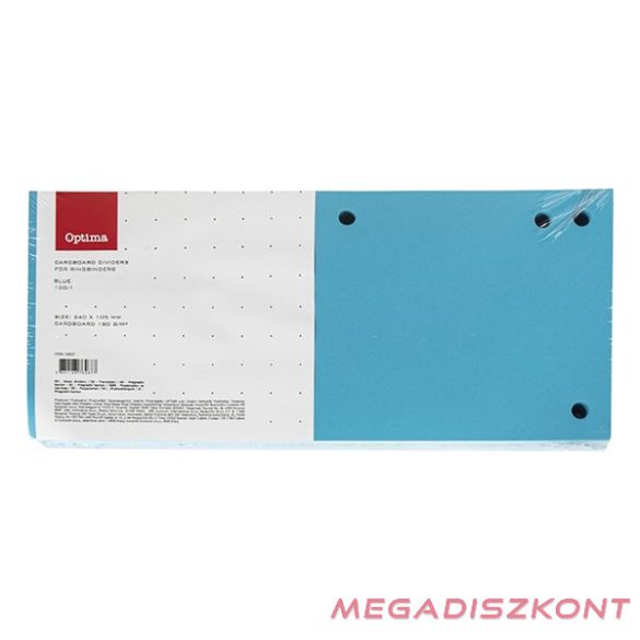Elválasztócsík OPTIMA 105x240mm kék 100 darabos