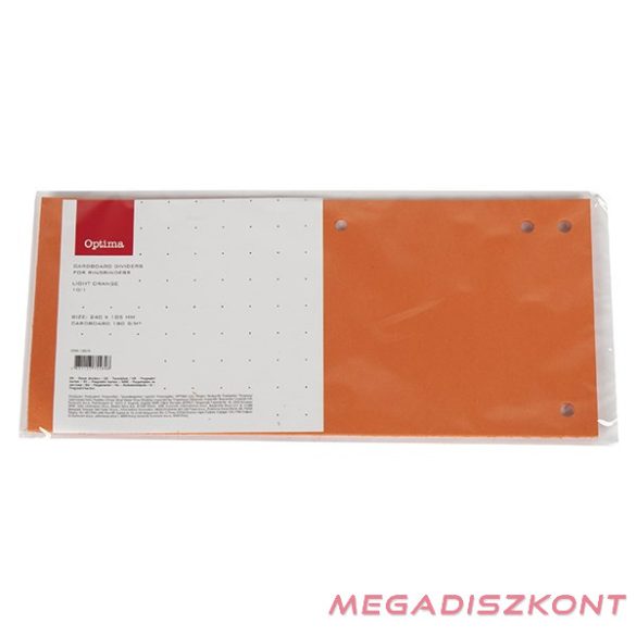 Elválasztócsík OPTIMA 105x240mm narancssárga 10 darabos