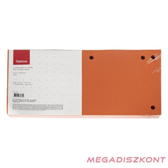 Elválasztócsík OPTIMA 105x240mm narancssárga 100 darabos