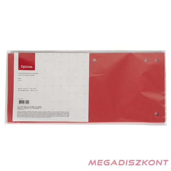 Elválasztócsík OPTIMA 105x240mm piros 10 darabos