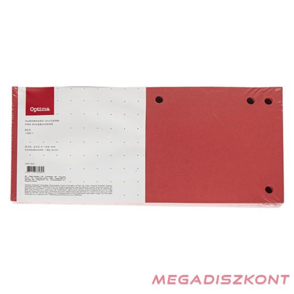 Elválasztócsík OPTIMA 105x240mm piros 100 darabos