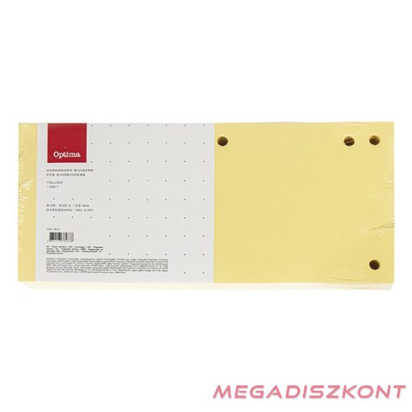 Elválasztócsík OPTIMA 105x240mm sárga 100 darabos