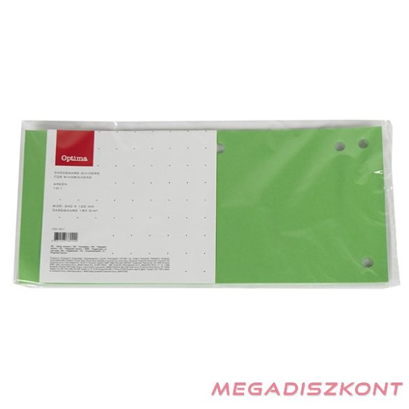 Elválasztócsík OPTIMA 105x240mm zöld 10 darabos