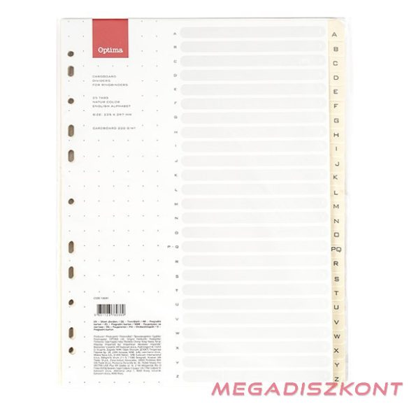 Regiszter OPTIMA A/4 karton A-Z