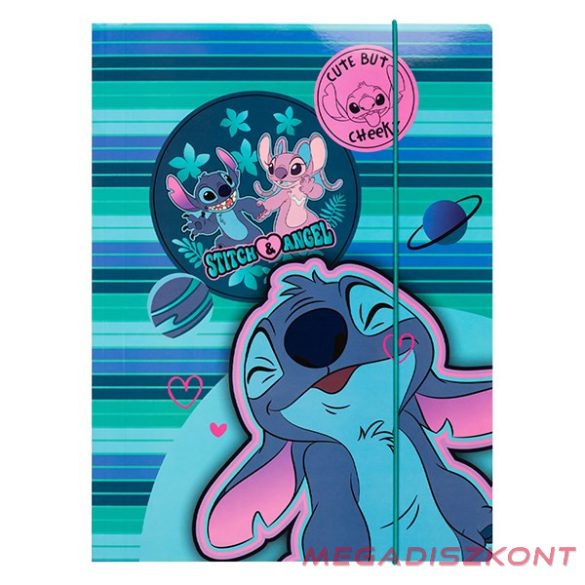 Gumis mappa COOLPACK Lilo és Stitch A/4 kék csíkos mintás