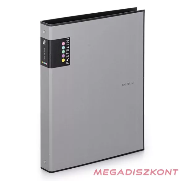 Gyűrűskönyv PASTELINI A/4 4 gyűrű PP 40 mm szürke