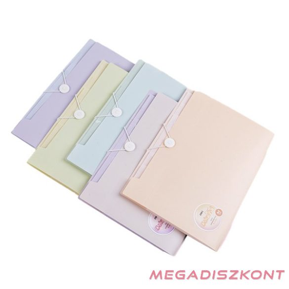 Harmónika mappa DELI Colorful A/4 PP 8 rekeszes vegyes pasztell színekben