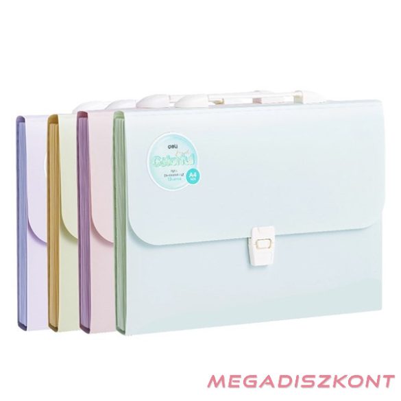 Irattartó táska DELI Colorful PP 13 rekeszes A/4  vegyes pasztell színekben