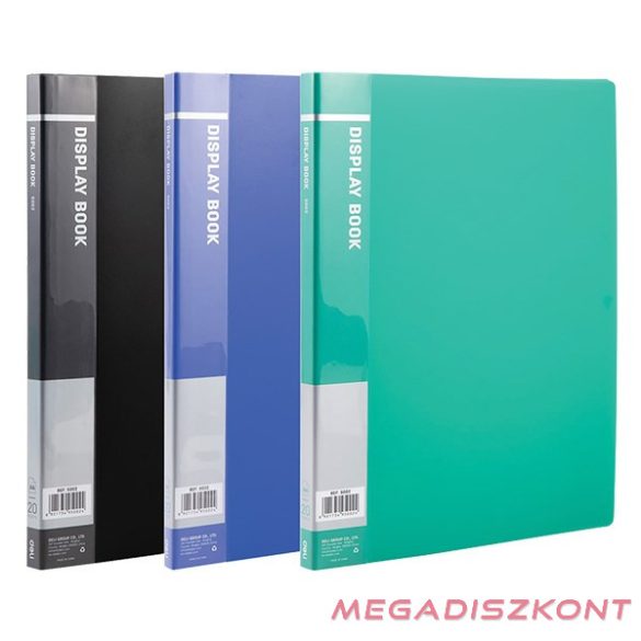 Iratvédő mappa DELI A/4 20 zsebes PP vegyes színekben