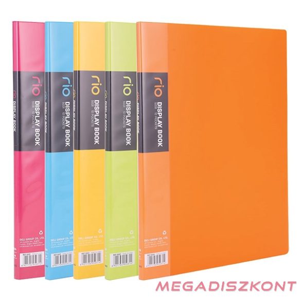 Iratvédő mappa DELI Rio A/4 10 zsebes PP vegyes színekben