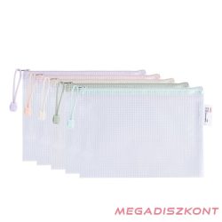   Irattasak DELI Colorful A/5 cipzáras háló mintás vegyes pasztell színekben