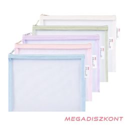   Irattasak DELI Colorful A/5 cipzáras szövet éllel vegyes pasztell színekben