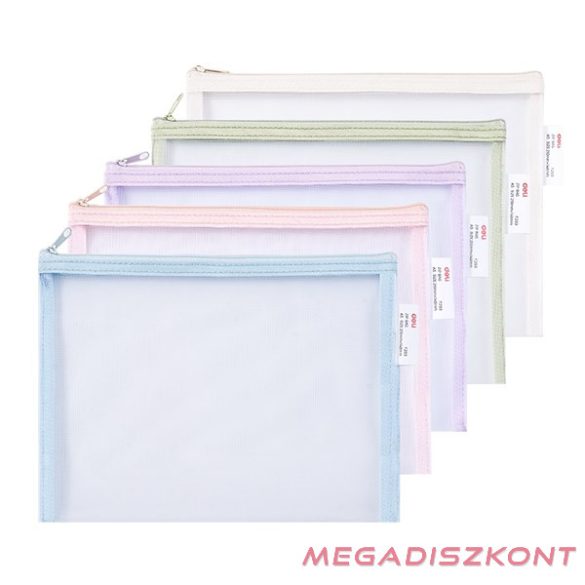 Irattasak DELI Colorful A/5 cipzáras szövet éllel vegyes pasztell színekben