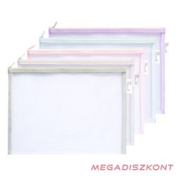   Irattasak DELI Colorful A/4 cipzáras szövet éllel vegyes pasztell színekben