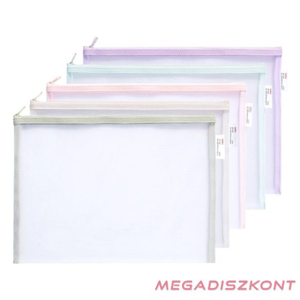 Irattasak DELI Colorful A/4 cipzáras szövet éllel vegyes pasztell színekben